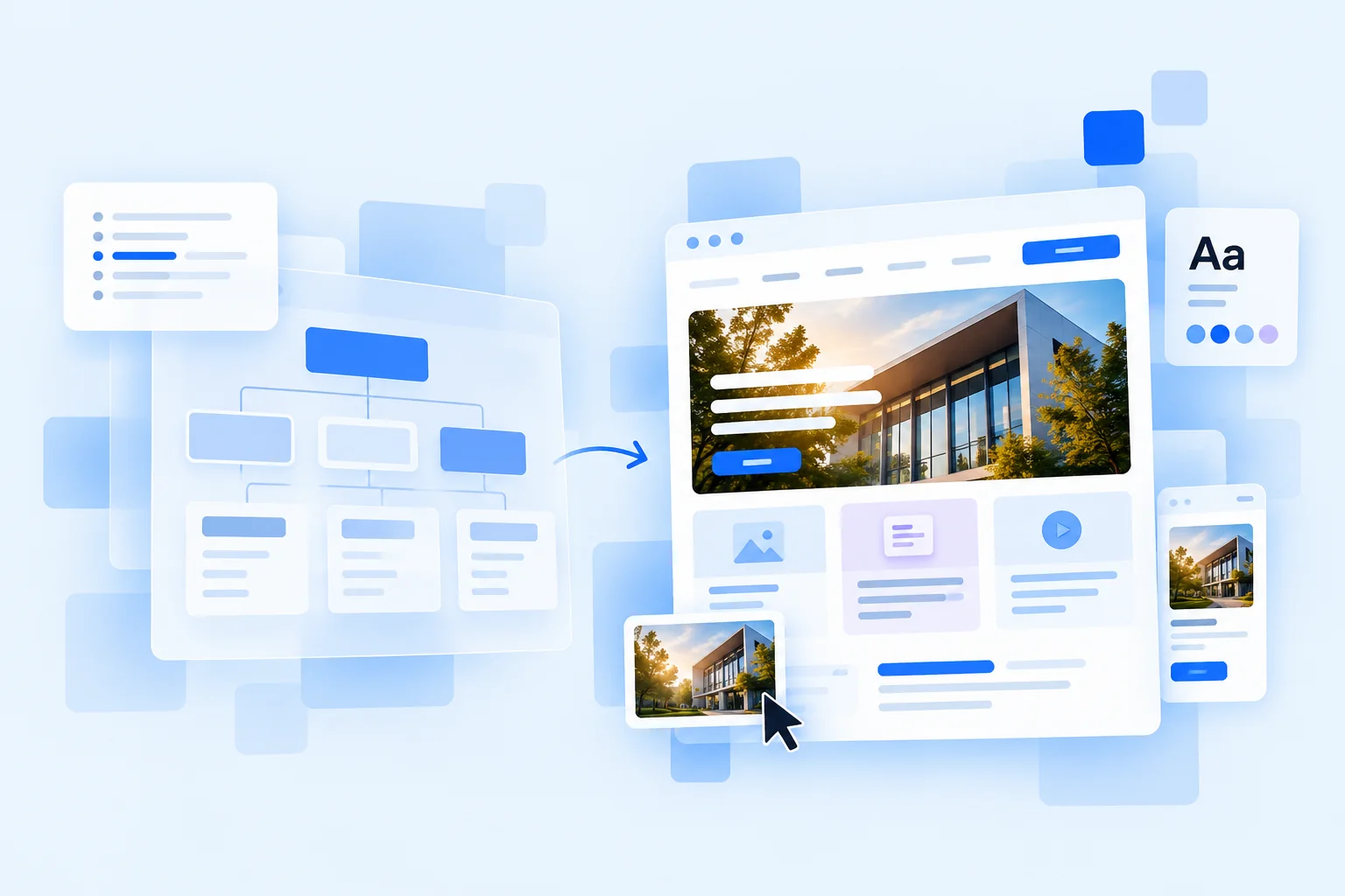 Ein Wireframe wird zum konkreten Seitenlayout.