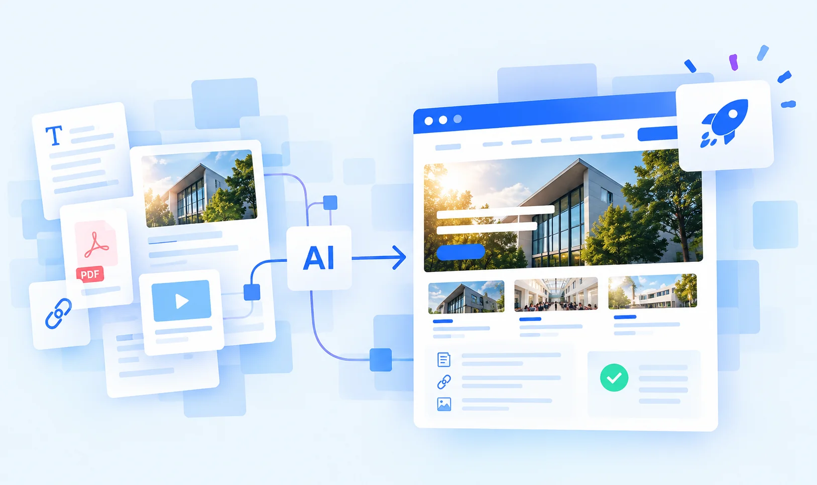 Inhalte fließen in die neue Website, die live geht.